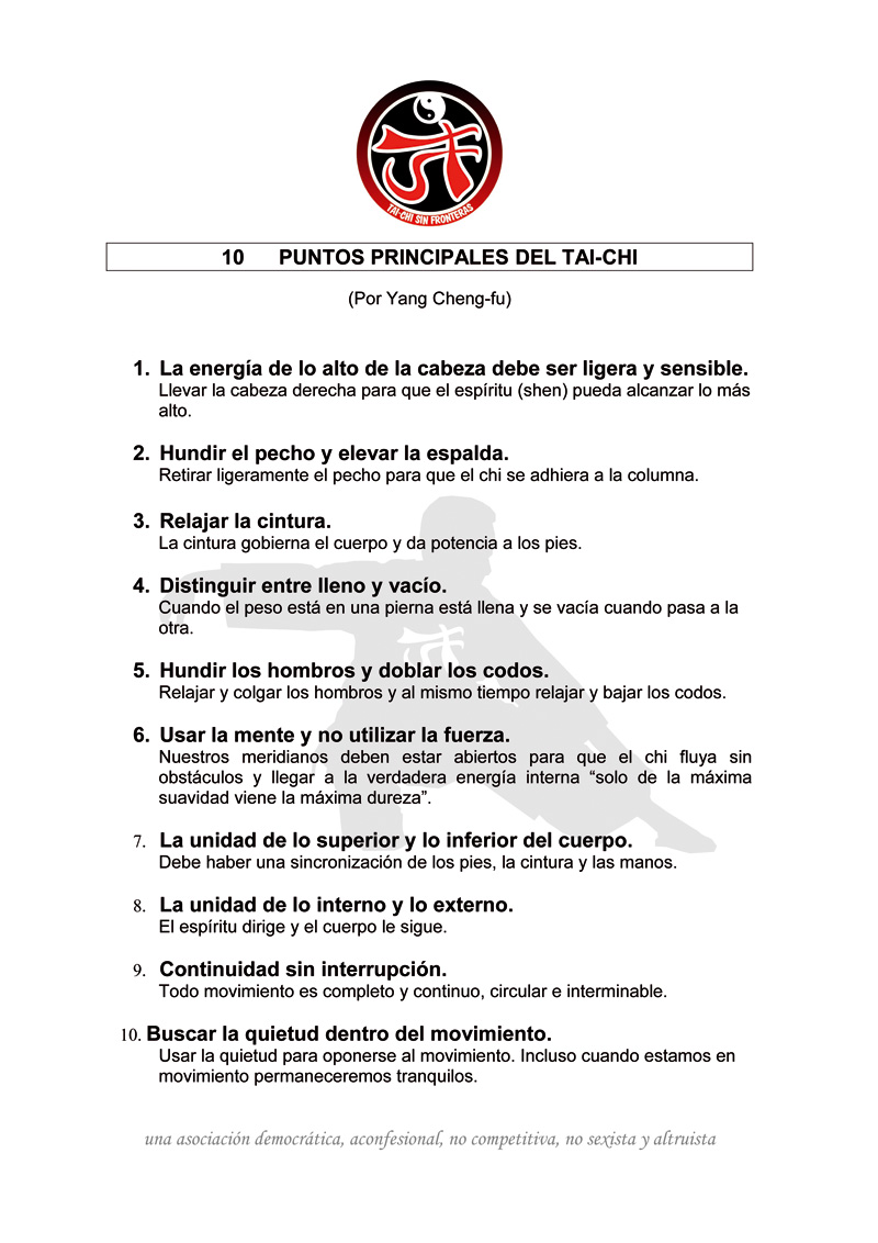10 Puntos Principales del Tai Chi